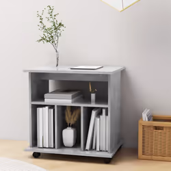 vidaXL Rolling Cabinet Concrete Grey Engineered Wood Drawer Rolling Cabinet - Additional view 3