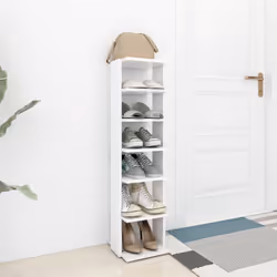 vidaXL Shoe Cabinet White Engineered Wood Household Shoe Storage Shelf Rack - Additional view 2