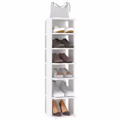 vidaXL Shoe Cabinet White Engineered Wood Household Shoe Storage Shelf Rack - Additional view 5