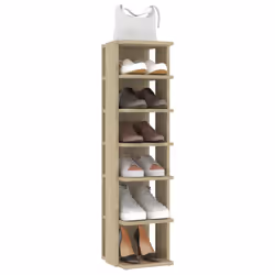 vidaXL Shoe Cabinet Sonoma Oak Engineered Wood Household Shoe Storage Shelf - Additional view 6
