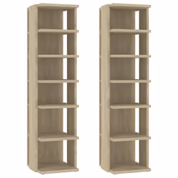 vidaXL 2x Shoe Cabinets Sonoma Oak Household Shoe Storage Shelf Rack Unit - Additional view 2