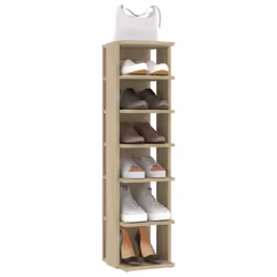 vidaXL 2x Shoe Cabinets Sonoma Oak Household Shoe Storage Shelf Rack Unit - Additional view 7