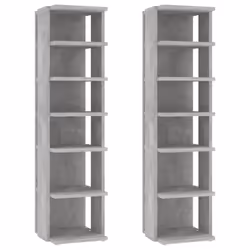vidaXL 2x Shoe Cabinets Concrete Grey Household Shoe Storage Shelf Rack Set