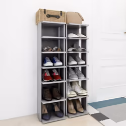 vidaXL 2x Shoe Cabinets Concrete Grey Household Shoe Storage Shelf Rack Set