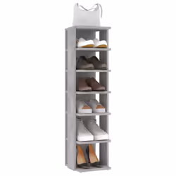 vidaXL 2x Shoe Cabinets Concrete Grey Household Shoe Storage Shelf Rack Set - Additional view 7