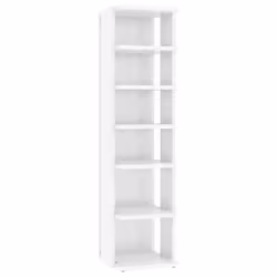 vidaXL Shoe Cabinet High Gloss White Engineered Wood Household Storage Shelf