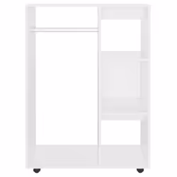 vidaXL Wardrobe White Engineered Wood Storage Cabinet Hanger Clothes Organiser - Additional view 5