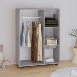 vidaXL Wardrobe Concrete Grey Engineered Wood Storage Cabinet Cloth Organiser