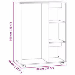 vidaXL Wardrobe Concrete Grey Engineered Wood Storage Cabinet Cloth Organiser - Additional view 8