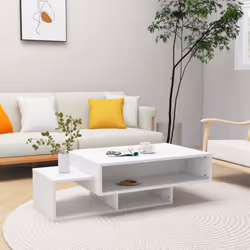 vidaXL Coffee Table White Engineered Wood Living Room Couch End Sofa Table