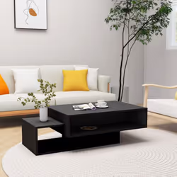 vidaXL Coffee Table Black Engineered Wood Living Room Couch End Sofa Table
