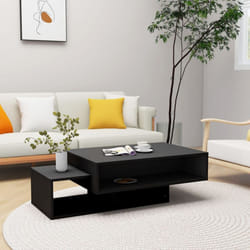 vidaXL Coffee Table Black Engineered Wood Living Room Couch End Sofa Table