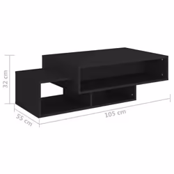 vidaXL Coffee Table Black Engineered Wood Living Room Couch End Sofa Table
