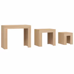 vidaXL Nesting Coffee Tables Hall End Table Side Table Engineered Wood 3 pcs - sonoma oak