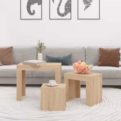 vidaXL Nesting Coffee Tables Hall End Table Side Table Engineered Wood 3 pcs - sonoma oak - Additional view 6