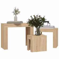 vidaXL Nesting Coffee Tables Hall End Table Side Table Engineered Wood 3 pcs - sonoma oak - Additional view 7