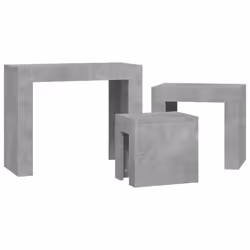 vidaXL 3x Nesting Coffee Tables Concrete Grey Engineered Wood Couch End Table - Additional view 5