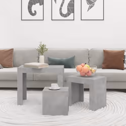 vidaXL 3x Nesting Coffee Tables Concrete Grey Engineered Wood Couch End Table - Additional view 7