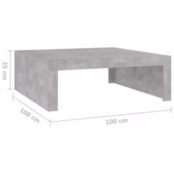 vidaXL Coffee Table Concrete Grey Engineered Wood Indoor Couch End Sofa Table - Additional view 7