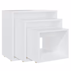vidaXL Nesting Tables Living Room Side Table End Table 3 pcs Engineered Wood - white