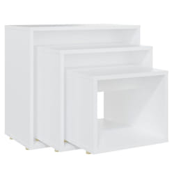 vidaXL Nesting Tables Living Room Side Table End Table 3 pcs Engineered Wood - white
