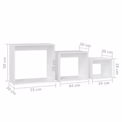 vidaXL Nesting Tables Living Room Side Table End Table 3 pcs Engineered Wood - white - Additional view 9