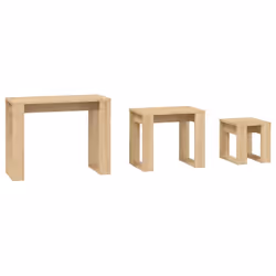 vidaXL 3x Nesting Tables Sonoma Oak Engineered Wood End Side Nest of Table - Additional view 6
