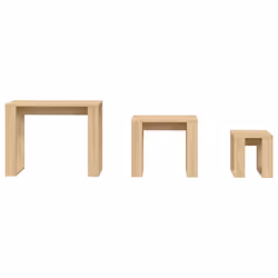 vidaXL 3x Nesting Tables Sonoma Oak Engineered Wood End Side Nest of Table - Additional view 7