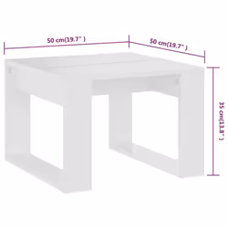 vidaXL Side Table White Engineered Wood Accent Couch Tea Coffee Sofa Table - Additional view 7