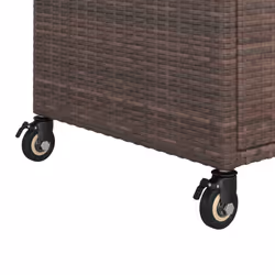 vidaXL Bar Cart with Drawer Brown Poly Rattan Serving Trolley Kitchen Cart - Additional view 5