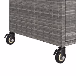 vidaXL Bar Cart with Drawer Grey Poly Rattan Serving Trolley Kitchen Cart - Additional view 5