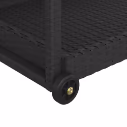 vidaXL Bar Cart Blac Poly Rattan Patio Storage Serving Trolley Kitchen Cart - Additional view 4