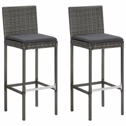 VidaXL 316669, Terrace, Padded seat, Polyester, Polyrattan, Steel, Grey, 400 mm, 440 mm