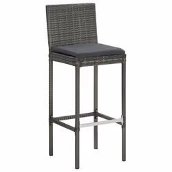 VidaXL 316669 outdoor chair Terrace Padded seat Polyester, Polyrattan, Steel Grey