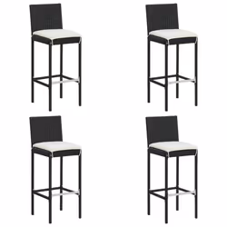 VidaXL 316670, Terrace, Padded seat, Polyester, Polyrattan, Steel, Black, Cream, 400 mm, 440 mm
