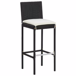VidaXL 316670 outdoor chair Terrace Padded seat Polyester, Polyrattan, Steel Black, Cream