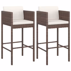 VidaXL 316672, Terrace, Padded seat, Polyrattan, Steel, Brown, 500 mm, 480 mm