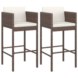 VidaXL 316672 outdoor chair Terrace Padded seat Polyrattan, Steel Brown