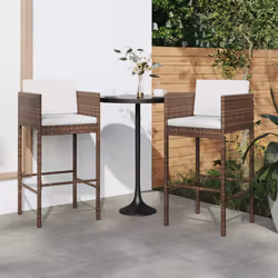 VidaXL 316672 outdoor chair Terrace Padded seat Polyrattan, Steel Brown