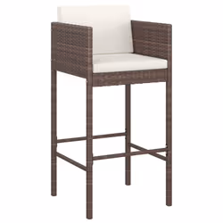VidaXL 316672 outdoor chair Terrace Padded seat Polyrattan, Steel Brown