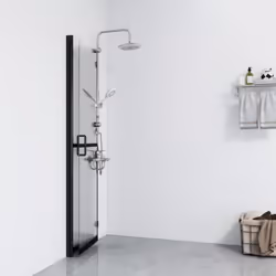 vidaXL Foldable Walk-in Shower Wall Transparent ESG Glass Shower Cubicles