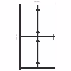 vidaXL Foldable Walk-in Shower Wall Transparent ESG Glass Shower Enclosure - Additional view 6