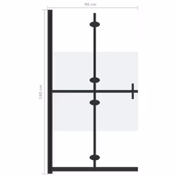 vidaXL Foldable Walk-in Shower Wall Half Frosted ESG Glass Shower Cubicles - Additional view 6