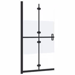 vidaXL Foldable Walk-in Shower Wall Half Frosted ESG Glass Shower Enclosure - Additional view 3