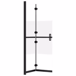 vidaXL Foldable Walk-in Shower Wall Half Frosted ESG Glass Shower Enclosure - Additional view 4
