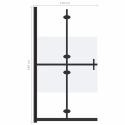 vidaXL Foldable Walk-in Shower Wall Half Frosted ESG Glass Shower Cubicles - Additional view 6
