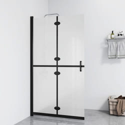 vidaXL Foldable Walk-in Shower Wall Frosted ESG Glass Bathroom Shower Cubicle