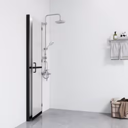 vidaXL Foldable Walk-in Shower Wall Frosted ESG Glass Bathroom Shower Cubicle