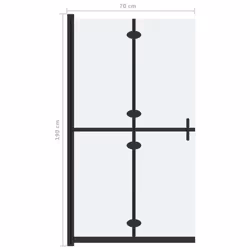 vidaXL Foldable Walk-in Shower Wall Frosted ESG Glass Bathroom Shower Cubicle - Additional view 6
