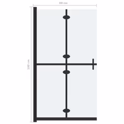 vidaXL Foldable Walk-in Shower Wall Frosted ESG Glass Shower Enclosure Screen - Additional view 6